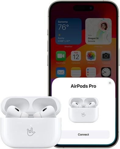 Apple AirPods Pro الجيل الثاني مع علبة شحن MagSafe لاسلكية (USB-C) مع ضمان محدود لمدة عام من Apple (شاحن لاسلكي) in Saudi Arabia