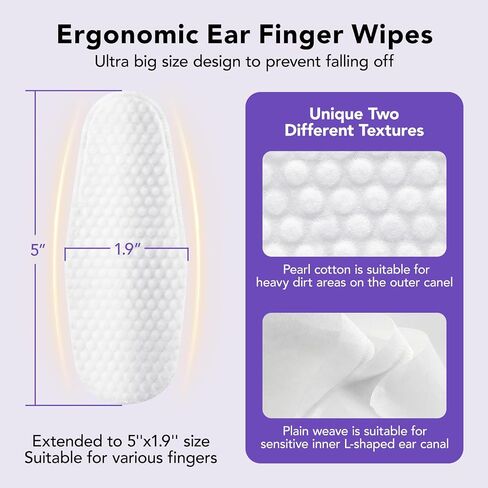 HICC PET Ear Finger Wipes for Dogs & Cats - Gently Remove Ear Wax, Debris - Sooths & Deodorizes - Relieve Ear Itching & Inflammation, All Natural Ingredients, Fragrance Free - 100 Count in Kuwait