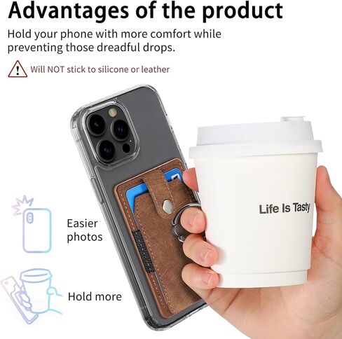 LBYZCASE Slim Phone Credit Card Holder with Ring, Adhesive Pouch for iPhone 15/14/13/12,Samsung Galaxy S24/S23/A15/A54/A35 5G, Google Pixel 8a,Moto,BLU,Nokia,etc (Black) in Saudi Arabia