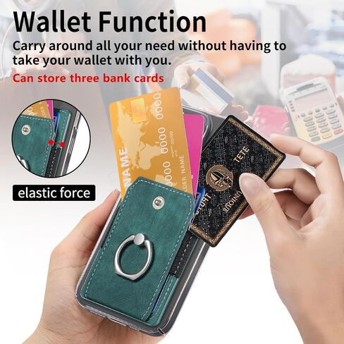 LBYZCASE حامل بطاقة ائتمان رفيع للهاتف مع حلقة، جراب لاصق لهاتف iPhone 15/14/13/12، Samsung Galaxy S24/S23/A15/A54/A35 5G، Google Pixel 8a، Moto، BLU، Nokia، إلخ (أسود) in Kuwait