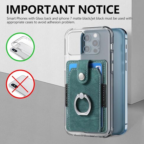 LBYZCASE حامل بطاقة ائتمان رفيع للهاتف مع حلقة، جراب لاصق لهاتف iPhone 15/14/13/12، Samsung Galaxy S24/S23/A15/A54/A35 5G، Google Pixel 8a، Moto، BLU، Nokia، إلخ (أسود) in Kuwait