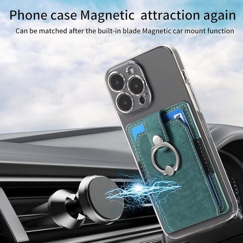 LBYZCASE حامل بطاقة ائتمان رفيع للهاتف مع حلقة، جراب لاصق لهاتف iPhone 15/14/13/12، Samsung Galaxy S24/S23/A15/A54/A35 5G، Google Pixel 8a، Moto، BLU، Nokia، إلخ (أسود) in Kuwait