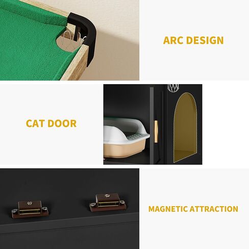 DWVO 4 in 1 Cat Toys Mini Pool Table for Cats, Litter Box Enclosure for Cat Pool Table Tower with Feather Wand Interactive Exercise Play Rest Beds & Litter Box Furniture, Black, Medium in Saudi Arabia