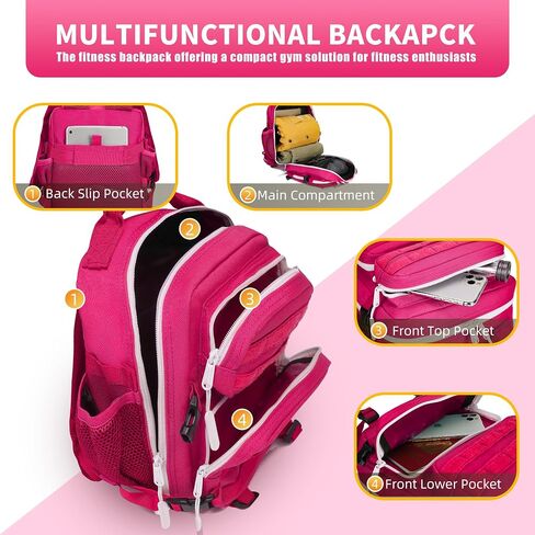 12L Tactical Backpack for Women Gym Bag Daily Molle Rucksack for Men (Rosy) in Saudi Arabia