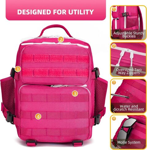 12L Tactical Backpack for Women Gym Bag Daily Molle Rucksack for Men (Rosy) in Saudi Arabia