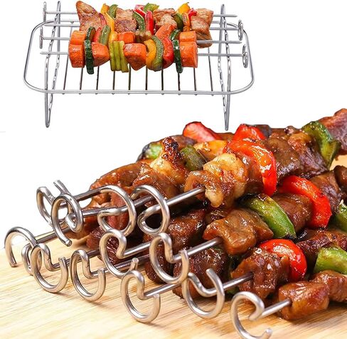 Dual Zone Air Fryer Accessories, 2pcs Air Fryer Rack with 2pcs Reusable Silicone Air Fryer Liners Compatible with Ninja Foodi Air Fryer DZ201, DZ401,4pcs Double Basket Air Fryer Accessories in Saudi Arabia