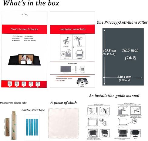 19(5:4) inch Anti-blue Light Privacy Screen Filters, Double-sided, Compatible With Multiple Computer Model, Limited Viewing Angle To +/- 30° in Saudi Arabia