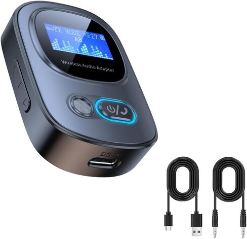 Bluetooth Transmitter Receiver, Bluetooth 5.3 Wireless Audio Adapter, TF Card Playing, Low delay, high fifidelity, Supporting Two Modes of Wireless Receiver and Transmitter in Saudi Arabia