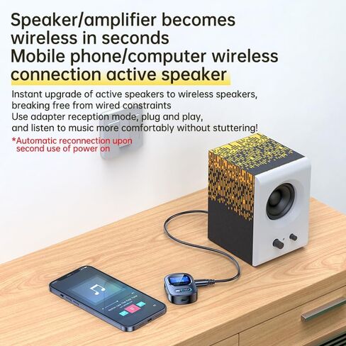 Bluetooth Transmitter Receiver, Bluetooth 5.3 Wireless Audio Adapter, TF Card Playing, Low delay, high fifidelity, Supporting Two Modes of Wireless Receiver and Transmitter in Saudi Arabia