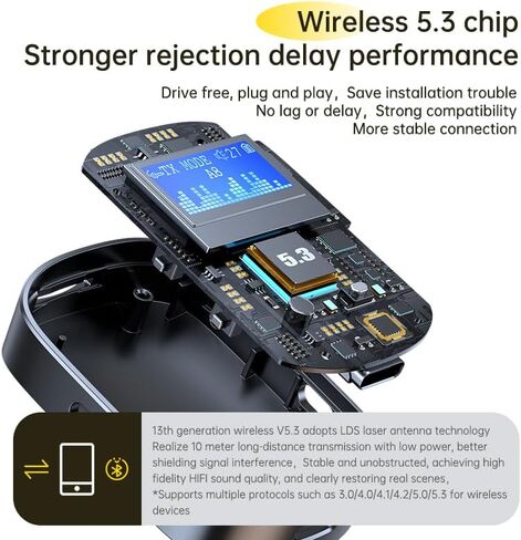 Bluetooth Transmitter Receiver, Bluetooth 5.3 Wireless Audio Adapter, TF Card Playing, Low delay, high fifidelity, Supporting Two Modes of Wireless Receiver and Transmitter in Saudi Arabia