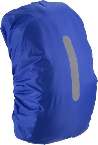 Backpack Rain Cover - Waterproof Lightweight Cover with Vertical Reflective Strap, Apply to Cycling/Hiking/Mountain Climbing (15-25L, XS, Navy Blue) in Saudi Arabia