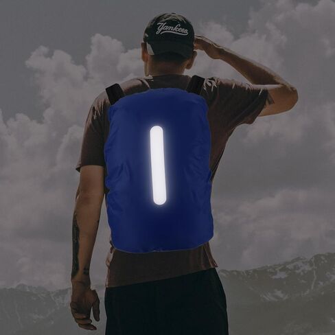 Backpack Rain Cover - Waterproof Lightweight Cover with Vertical Reflective Strap, Apply to Cycling/Hiking/Mountain Climbing (15-25L, XS, Navy Blue) in Saudi Arabia