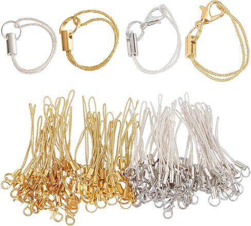 GORGECRAFT 100PCS Mobile Phone Keychain Strap Ring Cord Cellphone Charms Polyester Lanyard String Detachable Phone Rope Lariat Hanging Accessories in Saudi Arabia