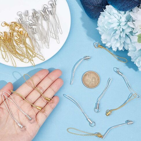 GORGECRAFT 100PCS Mobile Phone Keychain Strap Ring Cord Cellphone Charms Polyester Lanyard String Detachable Phone Rope Lariat Hanging Accessories in Saudi Arabia