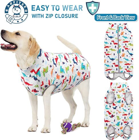 AOFITEE Dog Recovery Suit, Surgical Recovery Suit for Dog Female After Spay, Rabbit Pattern Dog Recovery Shirt for Abdominal Wounds, Anti Licking Dog Onesie Jumpsuit E-Collar Cone Alternative 3XL in Saudi Arabia