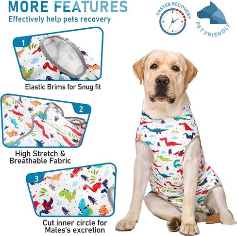 AOFITEE Dog Recovery Suit, Surgical Recovery Suit for Dog Female After Spay, Rabbit Pattern Dog Recovery Shirt for Abdominal Wounds, Anti Licking Dog Onesie Jumpsuit E-Collar Cone Alternative 3XL in Saudi Arabia