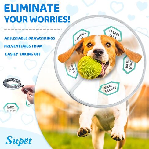 مخروط الكلب Supet للكلاب بعد الجراحة، مخاريط الكلاب الناعمة للكلاب المتوسطة الكبيرة، طوق مخروطي مريح للكلاب لوقف اللعق (كلمة، XXL (الرقبة: 16.0-20.0")) in Kuwait