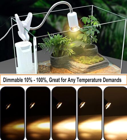 Vinaco UVA UVB ضوء الزواحف، 2 حزمة كاملة الطيف 360 درجة مصباح الحرارة الزواحف، ضوء الحرارة عكس الضوء للزواحف مع المشبك الثقيلة لملحقات خزان السلاحف التنين الملتحي حوض السمك الخفيفة in Kuwait