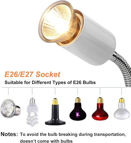 Vinaco UVA UVB ضوء الزواحف، 2 حزمة كاملة الطيف 360 درجة مصباح الحرارة الزواحف، ضوء الحرارة عكس الضوء للزواحف مع المشبك الثقيلة لملحقات خزان السلاحف التنين الملتحي حوض السمك الخفيفة in Kuwait