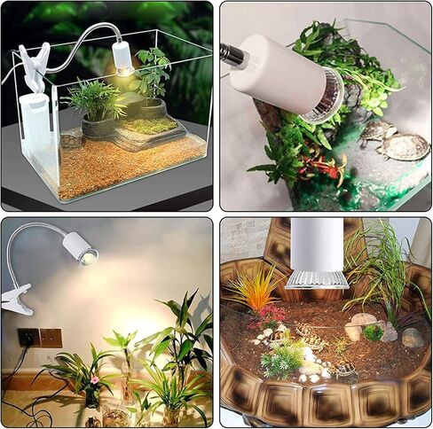 Vinaco UVA UVB ضوء الزواحف، 2 حزمة كاملة الطيف 360 درجة مصباح الحرارة الزواحف، ضوء الحرارة عكس الضوء للزواحف مع المشبك الثقيلة لملحقات خزان السلاحف التنين الملتحي حوض السمك الخفيفة in Kuwait