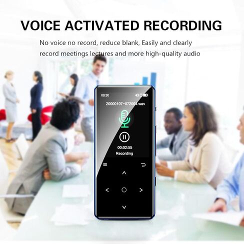 مشغل MP3 64 جيجابايت مع بلوتوث 5.2، زر لمس حساس للشاشة الملونة 2.4 بوصة، مشغل MP3 للموسيقى هاي فاي مع قارئ بطاقة تسجيل الصوت بعداد الخطى، وظيفة للجري الرياضي in Saudi Arabia