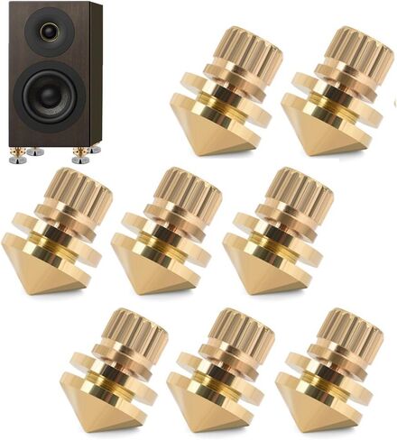 Copper Speaker Spikes, Speaker Shock Base Pad Subwoofer Suspension Spikes Isolation Stand Feet Cone Base Mats(Pack of 8) in Saudi Arabia