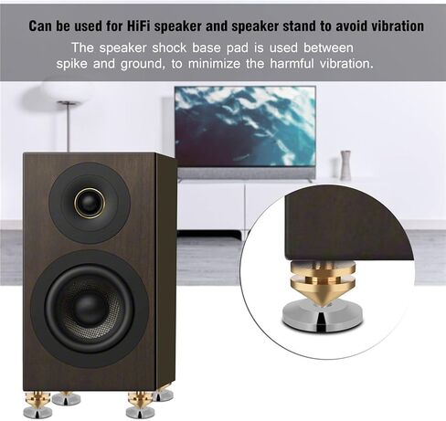 Copper Speaker Spikes, Speaker Shock Base Pad Subwoofer Suspension Spikes Isolation Stand Feet Cone Base Mats(Pack of 8) in Saudi Arabia