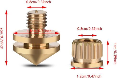 Copper Speaker Spikes, Speaker Shock Base Pad Subwoofer Suspension Spikes Isolation Stand Feet Cone Base Mats(Pack of 8) in Saudi Arabia
