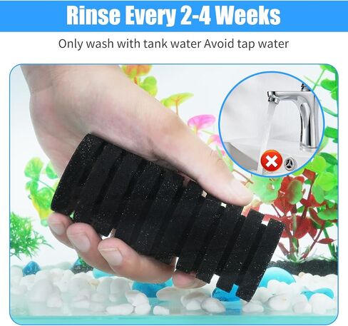 AQUANEAT Sponge Filter, Aquarium Sponge Filter with Ceramic Media Balls, for Betta Fry Shrimp Tank, with 2 Spare Sponges, up to 40Gal in Kuwait