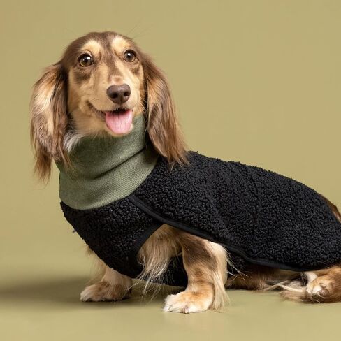 Fitwarm Sherpa Turtleneck Dog Sweater, Cozy Dog Winter Clothes for Small Dogs Girl Boy, Warm Dog Coat for Winter, Doggy Pullover Jumper, Pet Outfit, Brown, Beige, Medium in Saudi Arabia