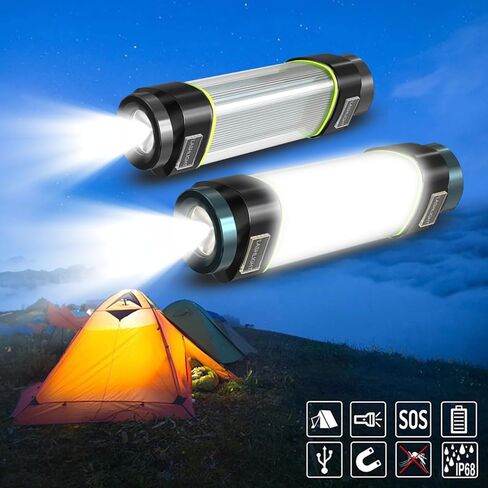 مصابيح يدوية قابلة لإعادة الشحن، مصباح يدوي LED مغناطيسي، مصباح يدوي تكتيكي فائق السطوع مع ضوء جانبي، IPX68 مقاوم للماء، مصباح يدوي خارجي متعدد الوظائف للتخييم (أسود) in Kuwait