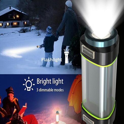 مصابيح يدوية قابلة لإعادة الشحن، مصباح يدوي LED مغناطيسي، مصباح يدوي تكتيكي فائق السطوع مع ضوء جانبي، IPX68 مقاوم للماء، مصباح يدوي خارجي متعدد الوظائف للتخييم (أسود) in Kuwait