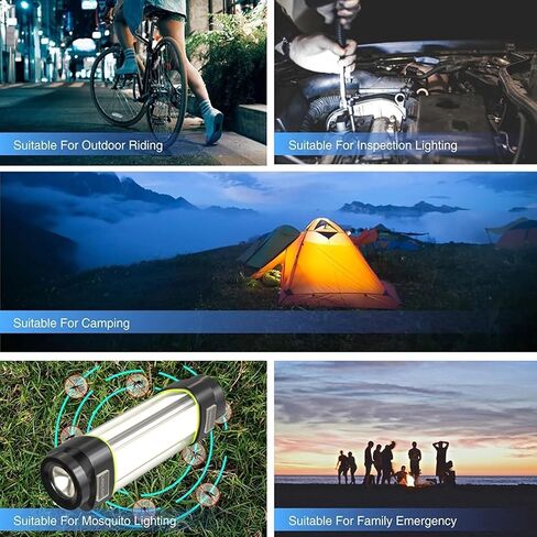 مصابيح يدوية قابلة لإعادة الشحن، مصباح يدوي LED مغناطيسي، مصباح يدوي تكتيكي فائق السطوع مع ضوء جانبي، IPX68 مقاوم للماء، مصباح يدوي خارجي متعدد الوظائف للتخييم (أسود) in Kuwait
