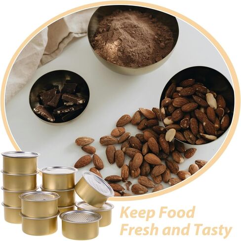 Cabilock Self-seal Tin Can with Lid, 100ml 12pcs Press-In Food Container Empty Pet Food Can Snack Containers Refillable Airtight Tin for Fish Meat Pet Food in Saudi Arabia