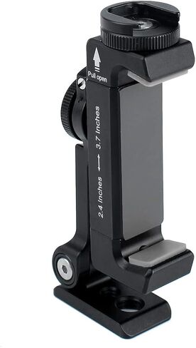 حامل ثلاثي للهاتف من الألومنيوم العالمي مع حذاء بارد قابل للتدوير، دوران 360 درجة وزاوية إمالة، iPhone 13 12 11 Max Pro Samsung محول حامل ثلاثي القوائم، مشبك حامل هاتف لحامل ثلاثي القوائم، مرفق جهاز تسجيل فيديو Vlog in Kuwait