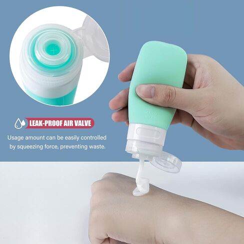 MODENGKONGJIAN Leak Proof Travel Bottles, TSA Approved Silicone Squeezable Travel Shampoo Bottles, Refillable Toiletry Cosmetic Container, 2oz Portable Traveling Size Liquid Containers Kit (4 Pack) in Kuwait