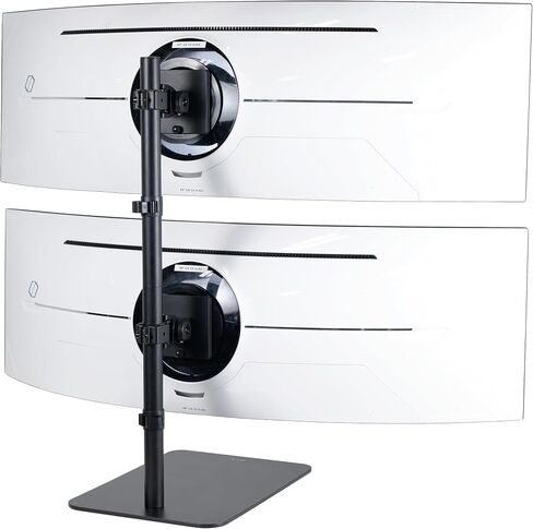 VIVO Freestanding Dual Vertically Stacked Ultra-wide Monitor Desk Stand, Extra Tall Heavy Duty Adjustable Mount for 2 Ultrawide Screens up to 49 inches, 44 lbs Per Screen Capacity, Black, STAND-V202L in Saudi Arabia