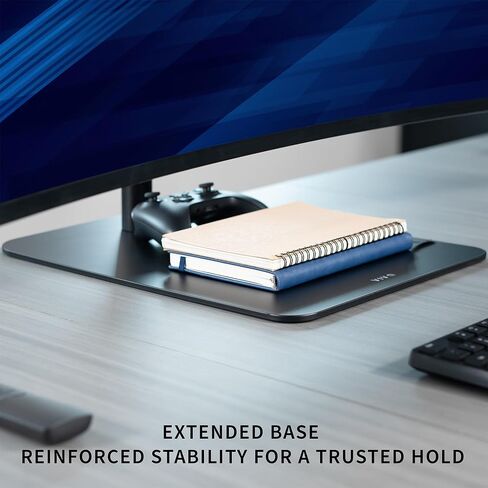 VIVO Freestanding Dual Vertically Stacked Ultra-wide Monitor Desk Stand, Extra Tall Heavy Duty Adjustable Mount for 2 Ultrawide Screens up to 49 inches, 44 lbs Per Screen Capacity, Black, STAND-V202L in Saudi Arabia