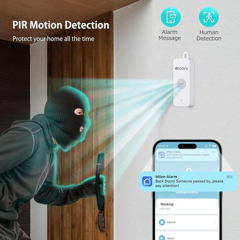 مستشعر حركة Pir ذكي، مستشعر وجود مع تنبيهات وسجلات إشعارات التطبيق، إنذار كاشف حركة WiFi لأتمتة المنزل الذكي، الأجهزة المتوافقة مع تطبيق Smart Life (2-أبيض) in Saudi Arabia