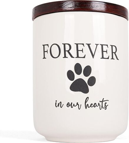 Milltown Merchants Ceramic Pet Urn - Paw Print Dog Urns for Ashes - Pet Urns for Cats & Dogs - Dog Ashes Keepsake - Pet Cremation Box - Urn for Dog Ashes (50 lb) in Kuwait