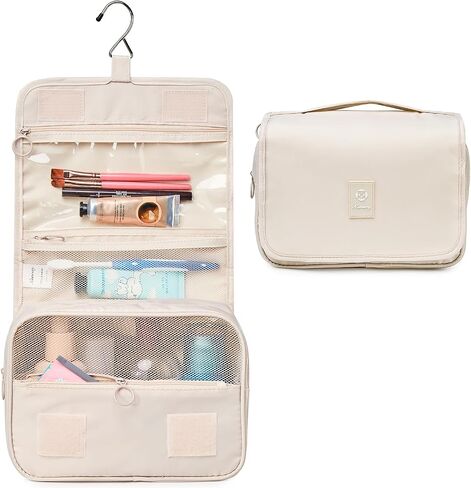 Narwey Hanging Toiletry Bag for Women Travel Makeup Bag Organizer Toiletries Bag for Travel Size Cosmetics Essentials Accessories (Blue Flower) in Kuwait