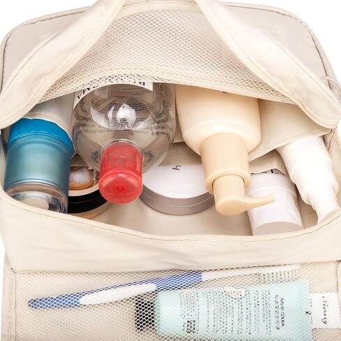 Narwey Hanging Toiletry Bag for Women Travel Makeup Bag Organizer Toiletries Bag for Travel Size Cosmetics Essentials Accessories (Blue Flower) in Kuwait