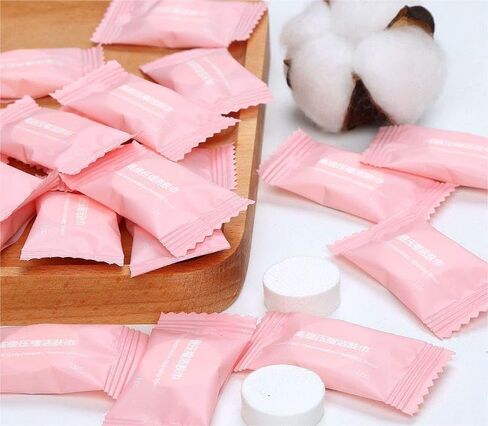 100PCS disposable compressed towel slices, compact travel towel for outdoor travel, camping, home, and simplified travel, ready to use, portable and independent packaging, white in Saudi Arabia