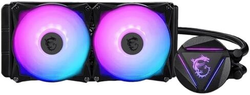 مبرد سائل لوحدة المعالجة المركزية MSI MAG CORELIQUID 240R V2 AIO - رأس ARGB قابل للتدوير، مضخة مشعاع مدمجة، تبريد مياه منفصل التدفق، أنابيب مقاومة للتبخر، سهل التركيب - متوافق مع AMD وIntel in Kuwait