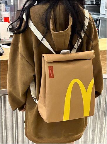 Funny Paper Backpack Classic Large Capacity Bag Cute Shoulder Bag Casual Canvas Backpack Notebook Bag in Saudi Arabia