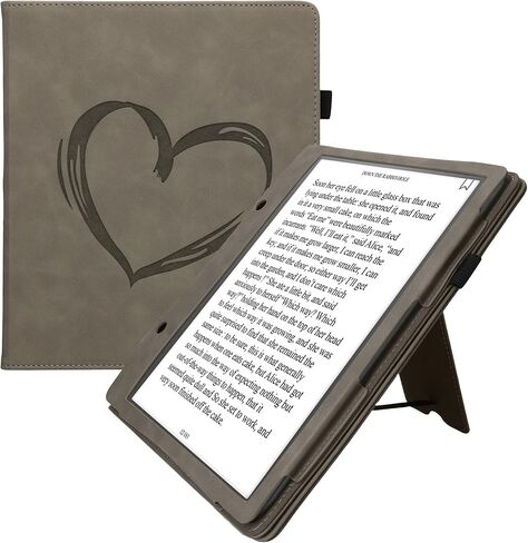 حافظة kwmobile متوافقة مع حافظة Amazon Kindle Scribe - غطاء للقارئ الإلكتروني مع إغلاق مغناطيسي - رمادي in Saudi Arabia