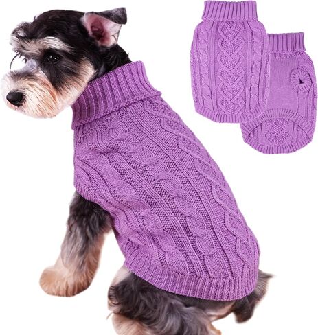 Dog Sweaters for Small Dogs Warm Small Dog Sweater Winter Dog Clothes Chihuahua Sweaters Cute Puppy Sweater Cable Knit Pet Clothes Christmas Dog Outfit Cat Sweater (Green, Small) in Saudi Arabia