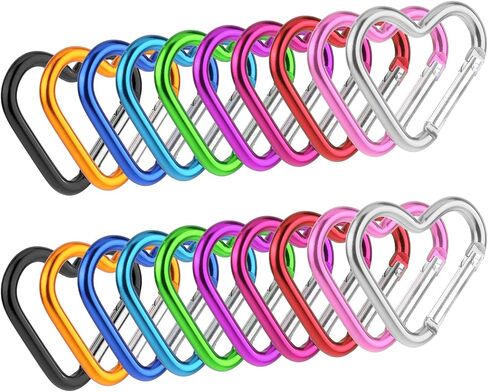 20pcs Heart Carabiner Metal Carabiner Clip Heart Shaped Carabiner Keychain Cute Carabiner for Camping Accessories Backpack Water Bottle Key in Saudi Arabia