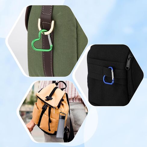 20pcs Heart Carabiner Metal Carabiner Clip Heart Shaped Carabiner Keychain Cute Carabiner for Camping Accessories Backpack Water Bottle Key in Saudi Arabia