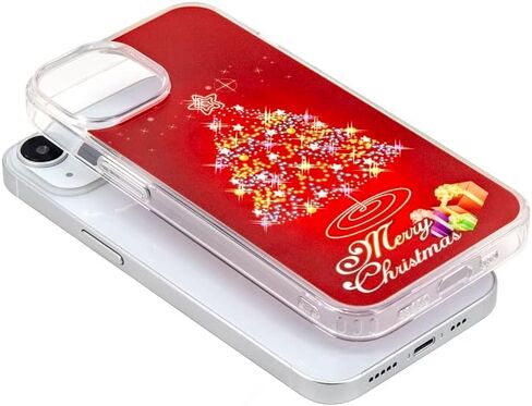 حافظة Fateamll لعيد الميلاد لهاتف iPhone 14، نمط شجرة عيد الميلاد اللامع المقاوم للصدمات من البولي كربونات الصلب + غطاء هاتف لطيف ممتص للصدمات من مادة TPU متوافق مع iPhone 14 (6.1 بوصة) in Kuwait
